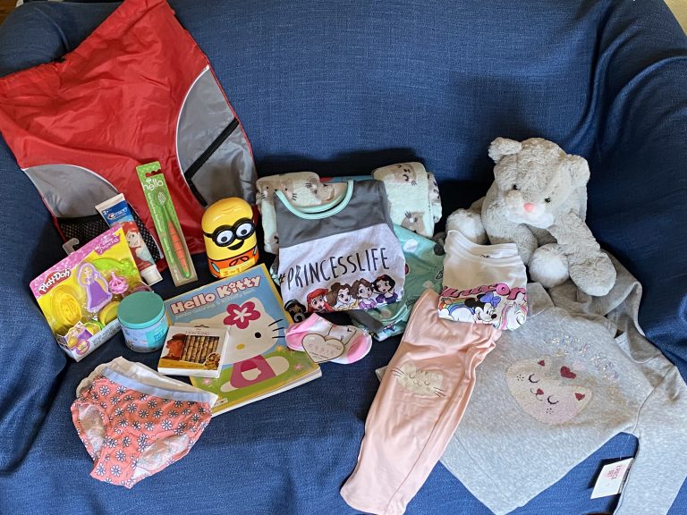 Contents of Restoration Bag for a little girl