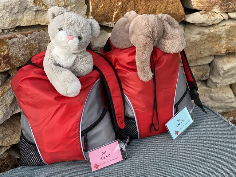 2 Restoration Bags with stuffed animals